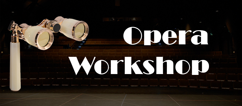 Opera Binoculars with the words Opera Workshop to the right